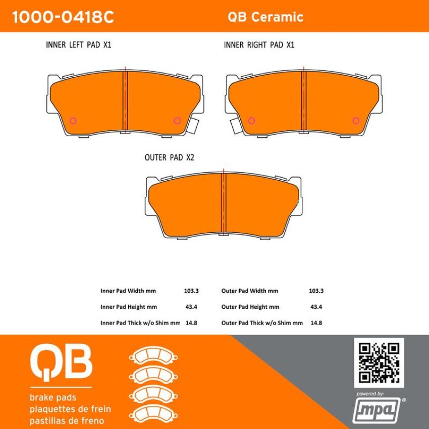 MPA 1000-0418C QB Ceramic Brake Pads