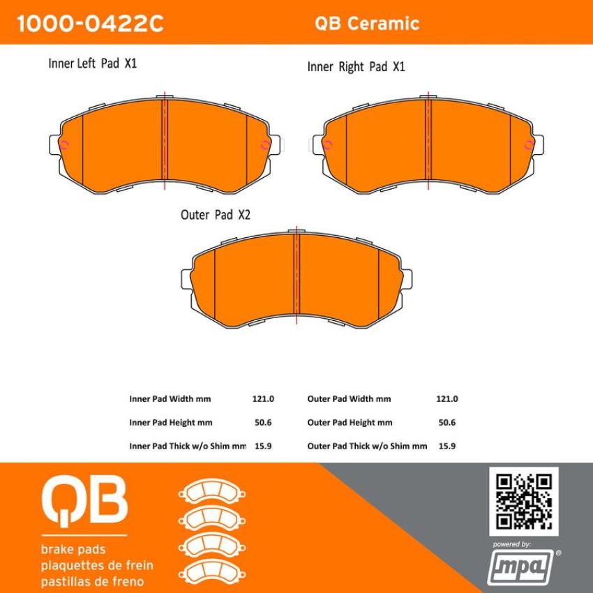MPA 1000-0422C QB Ceramic Brake Pads