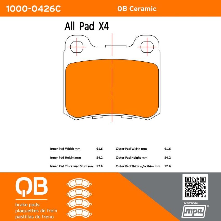MPA 1000-0426C QB Ceramic Brake Pads