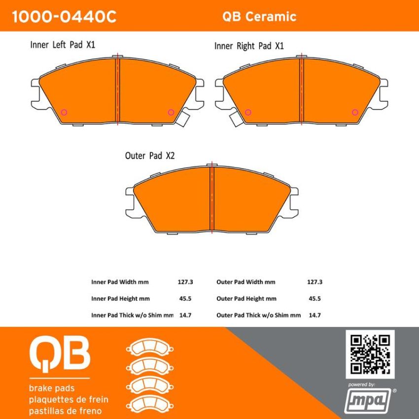 MPA 1000-0440C QB Ceramic Brake Pads