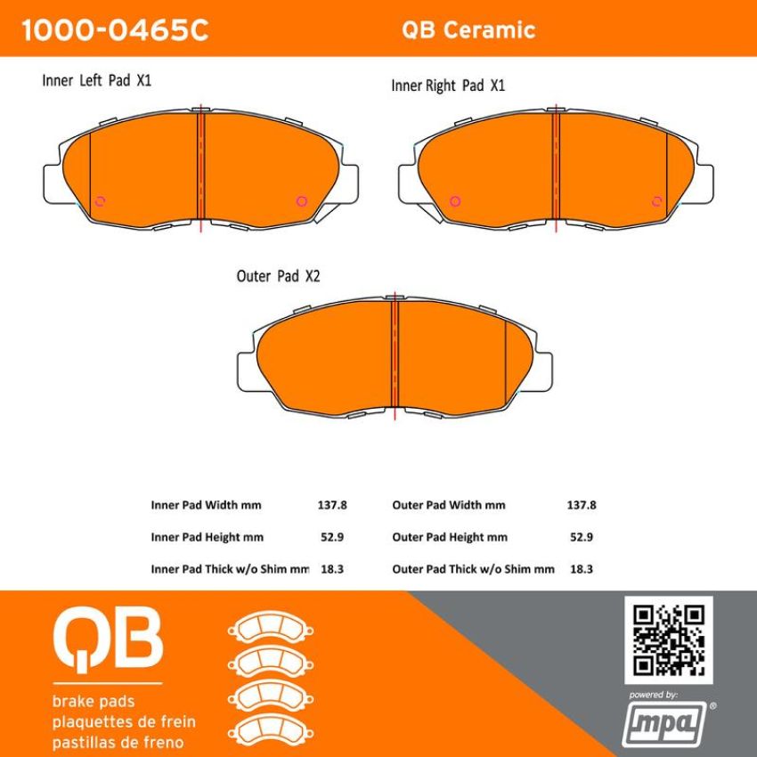 MPA 1000-0465C QB Ceramic Brake Pads