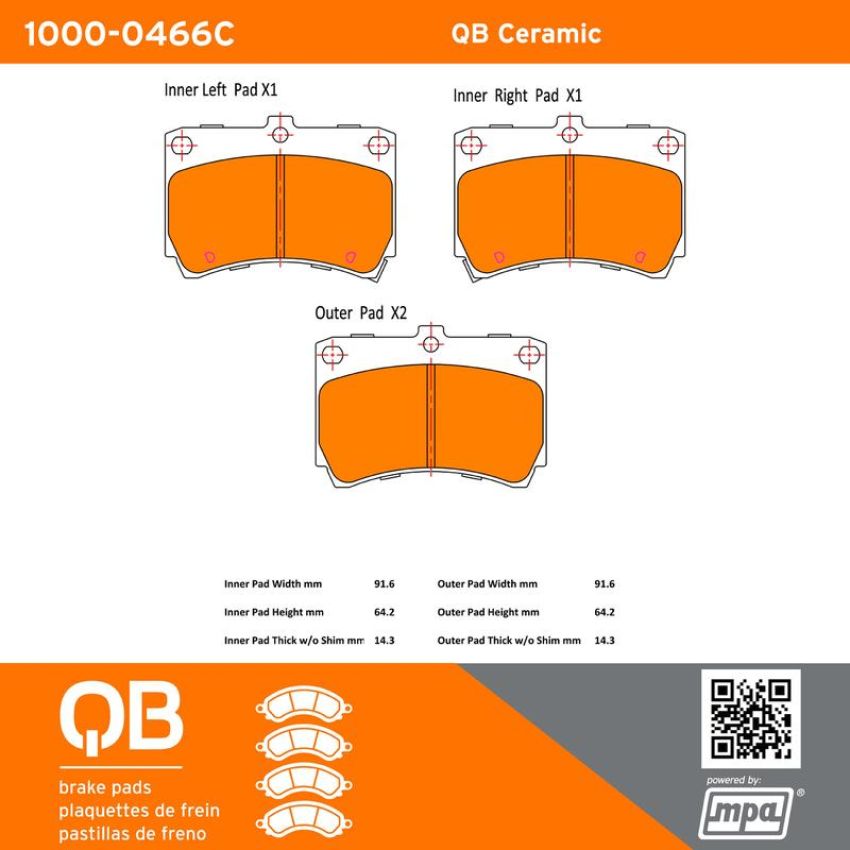 MPA 1000-0466C QB Ceramic Brake Pads