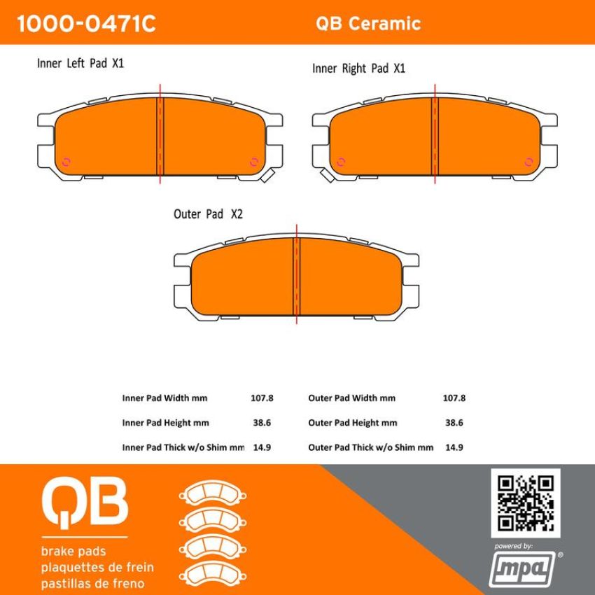 MPA 1000-0471C QB Ceramic Brake Pads