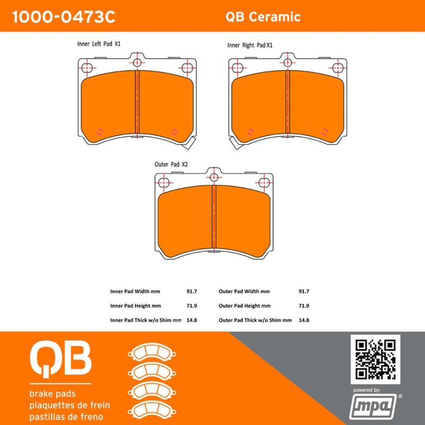 MPA 1000-0473C QB Ceramic Brake Pads
