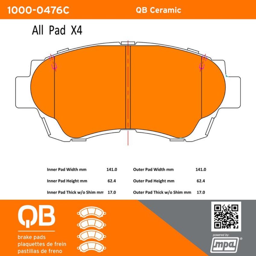 MPA 1000-0476C QB Ceramic Brake Pads