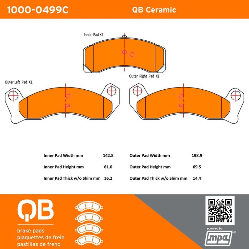 MPA 1000-0499C QB Ceramic Brake Pads