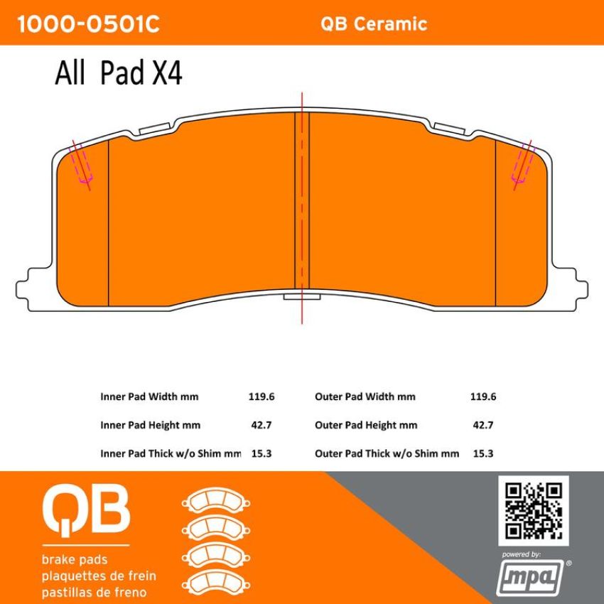 MPA 1000-0501C QB Ceramic Brake Pads