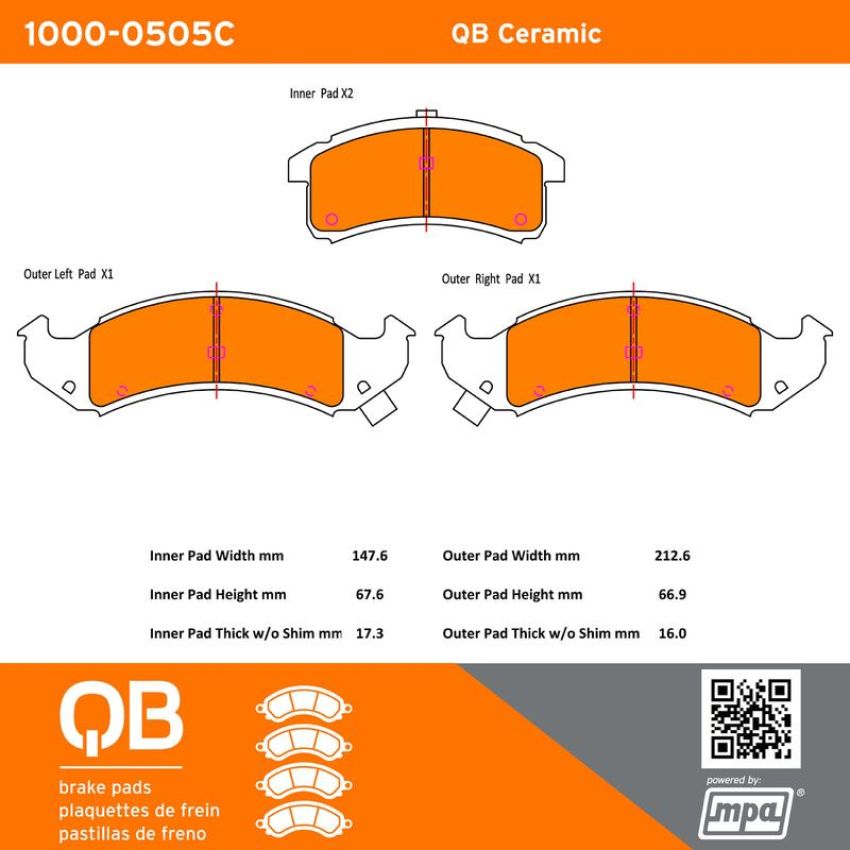 MPA 1000-0505C QB Ceramic Brake Pads