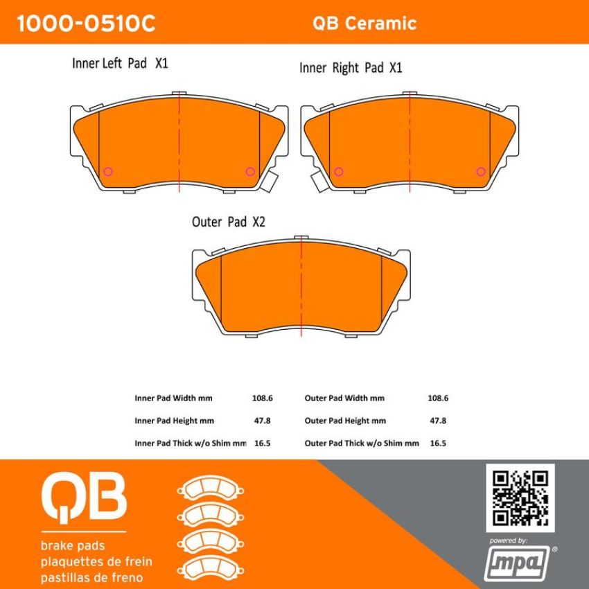 MPA 1000-0510C QB Ceramic Brake Pads