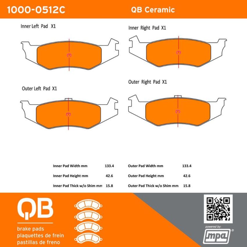 MPA 1000-0512C QB Ceramic Brake Pads