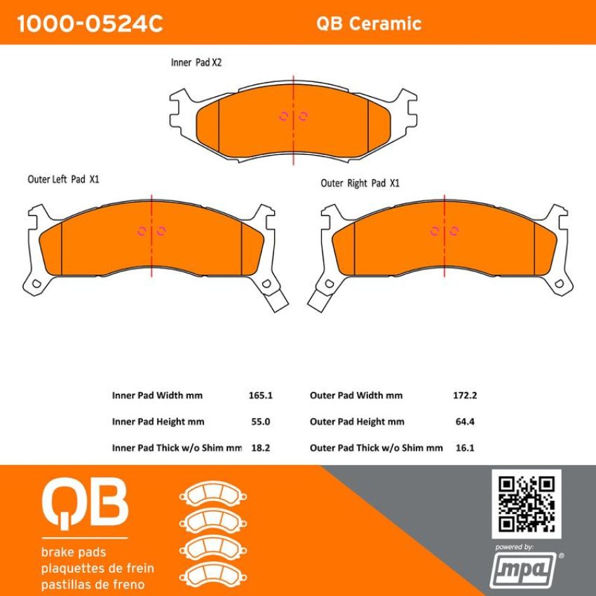 MPA 1000-0524C QB Ceramic Brake Pads