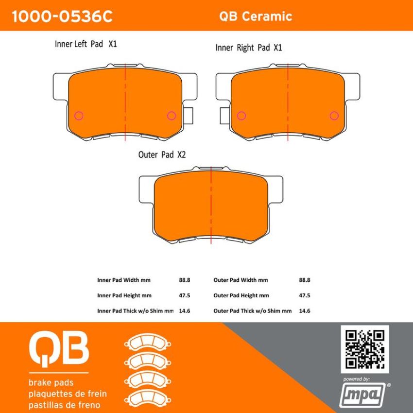 MPA 1000-0536C QB Ceramic Brake Pads