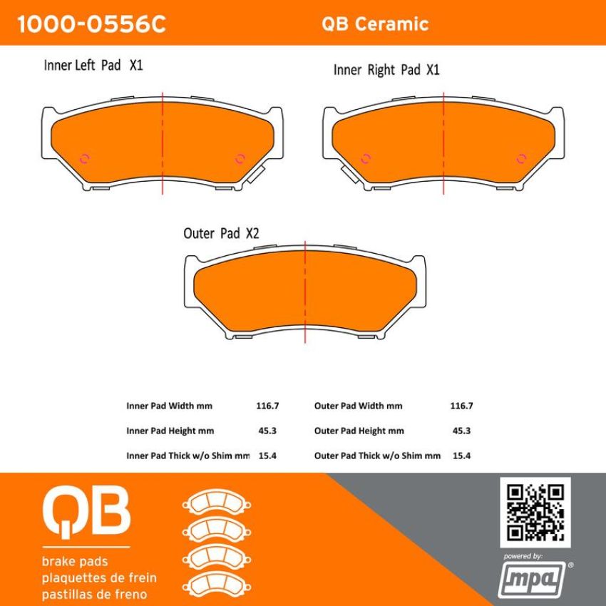 MPA 1000-0556C QB Ceramic Brake Pads