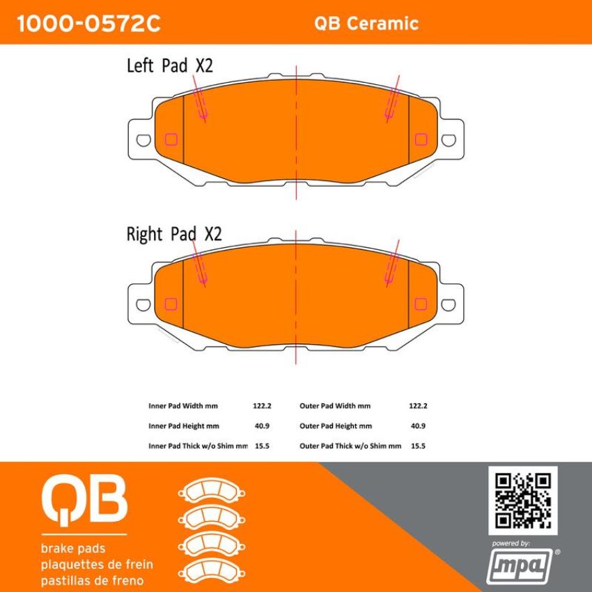 MPA 1000-0572C QB Ceramic Brake Pads