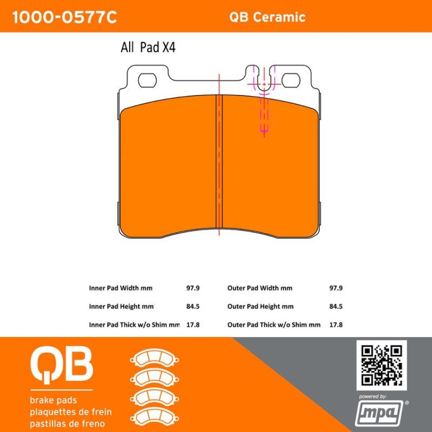 MPA 1000-0577C QB Ceramic Brake Pads