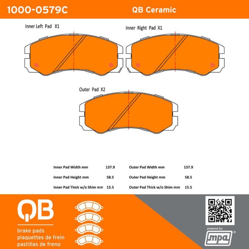 MPA 1000-0579C QB Ceramic Brake Pads