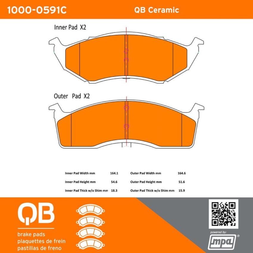 MPA 1000-0591C QB Ceramic Brake Pads