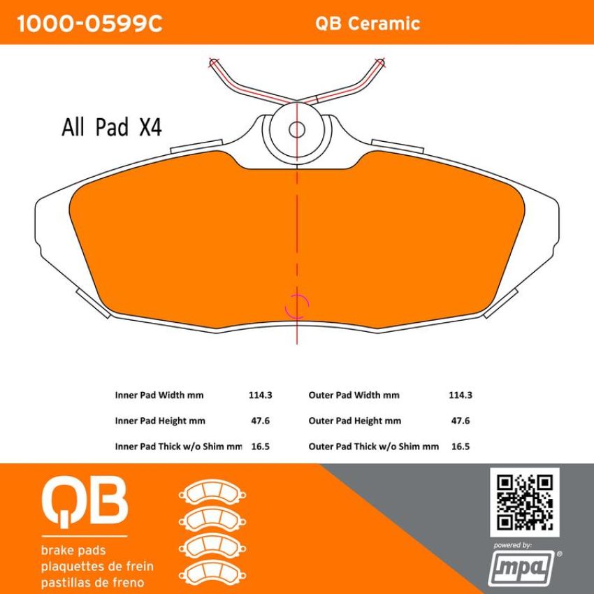 MPA 1000-0599C QB Ceramic Brake Pads