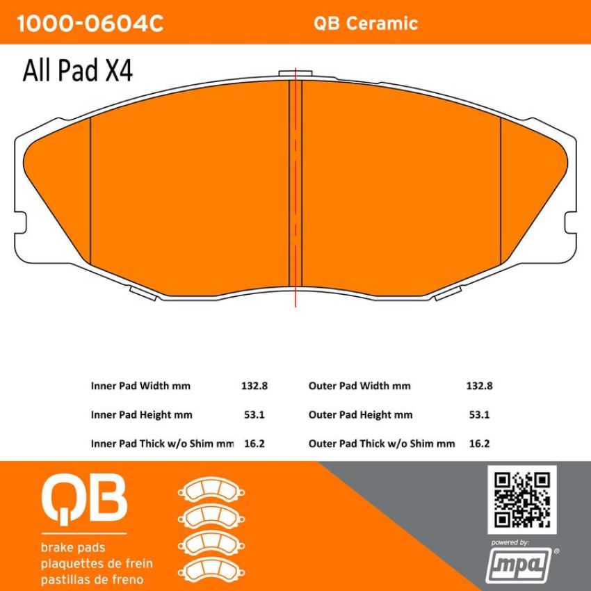 MPA 1000-0604C QB Ceramic Brake Pads