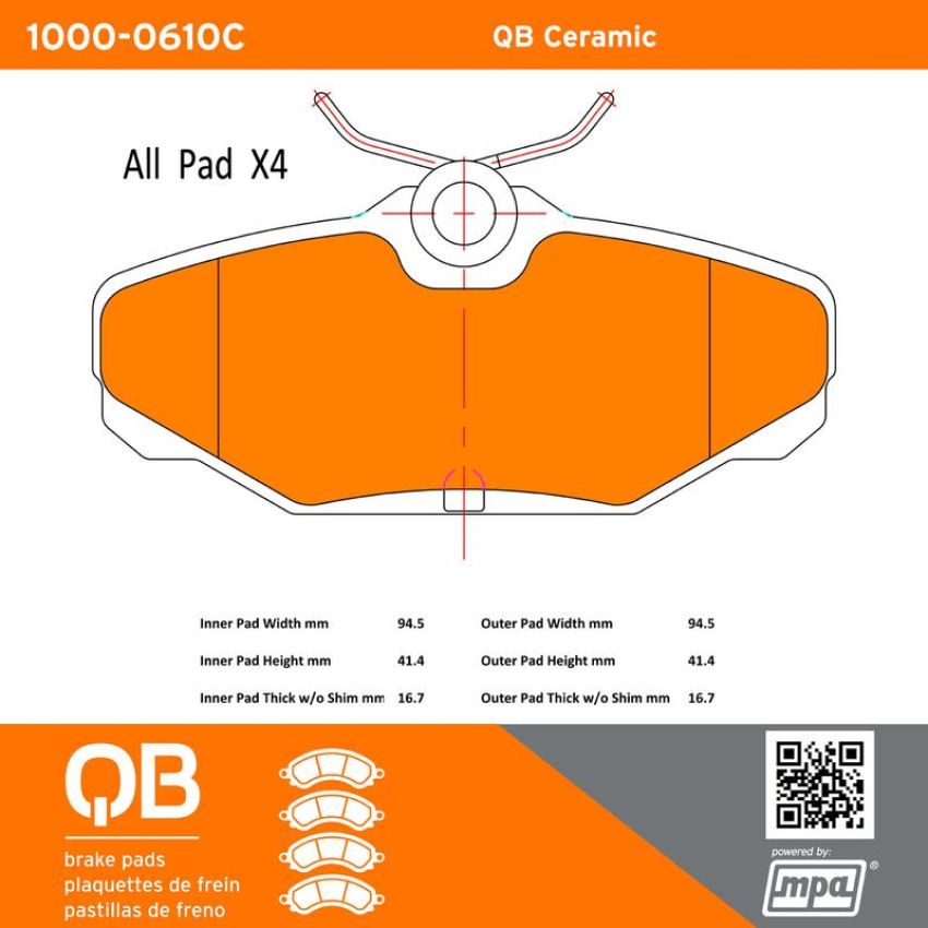 MPA 1000-0610C QB Ceramic Brake Pads