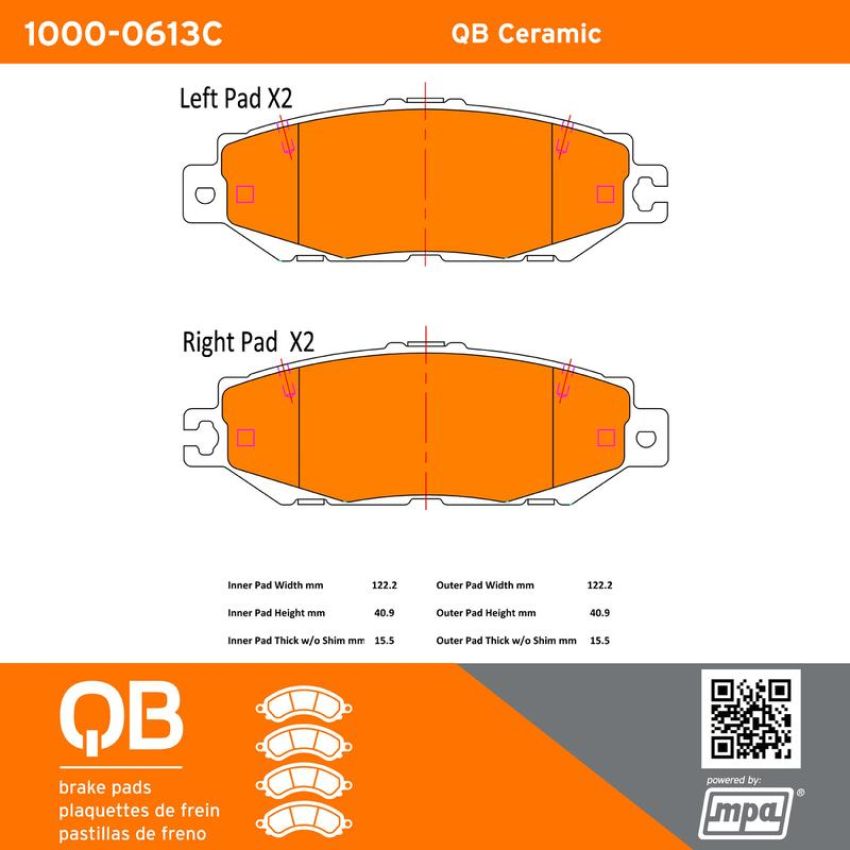 MPA 1000-0613C QB Ceramic Brake Pads