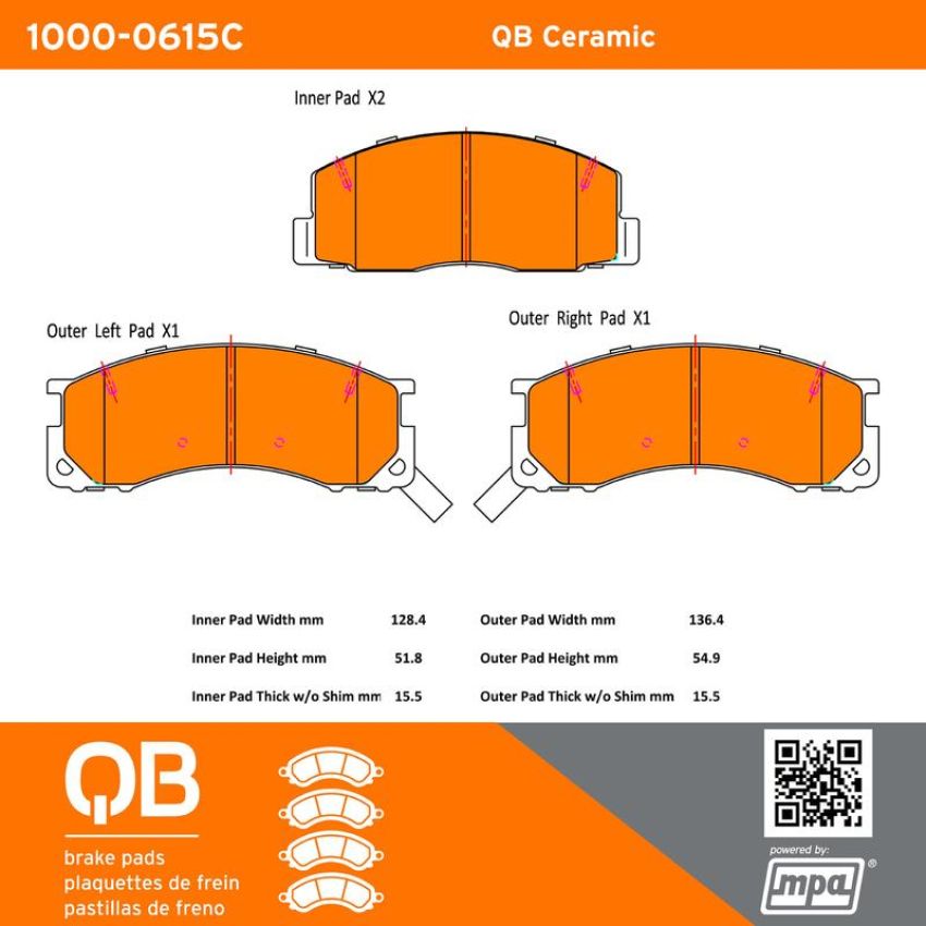 MPA 1000-0615C QB Ceramic Brake Pads