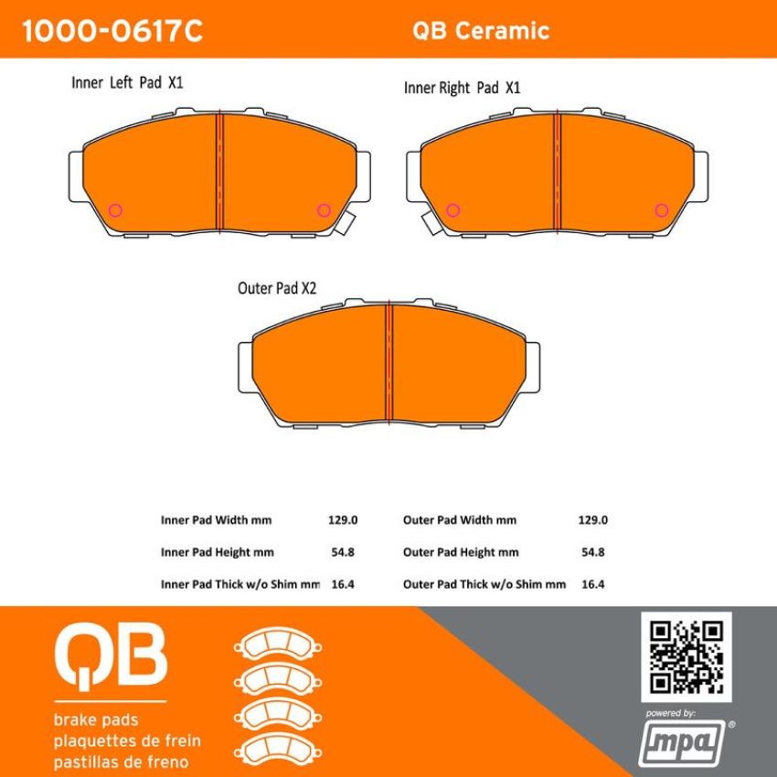 MPA 1000-0617C QB Ceramic Brake Pads