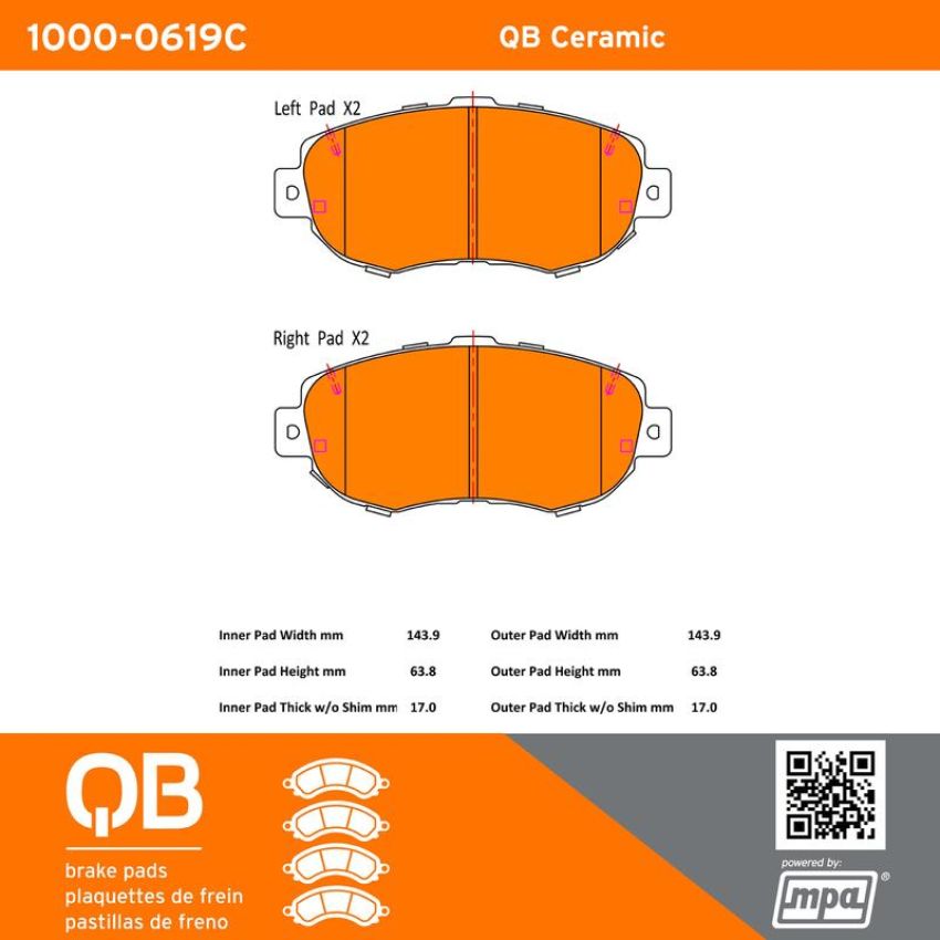 MPA 1000-0619C QB Ceramic Brake Pads