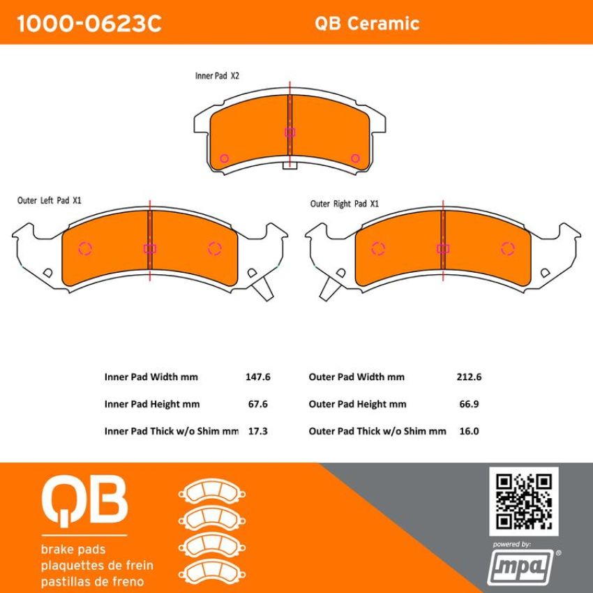 MPA 1000-0623C QB Ceramic Brake Pads