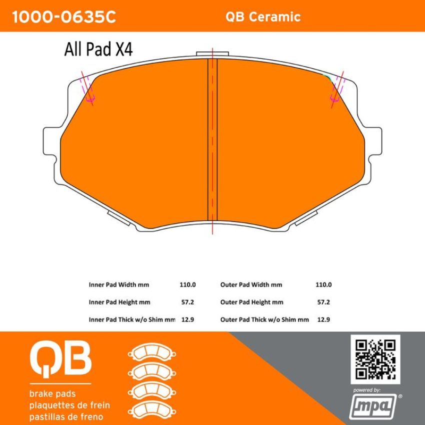 MPA 1000-0635C QB Ceramic Brake Pads