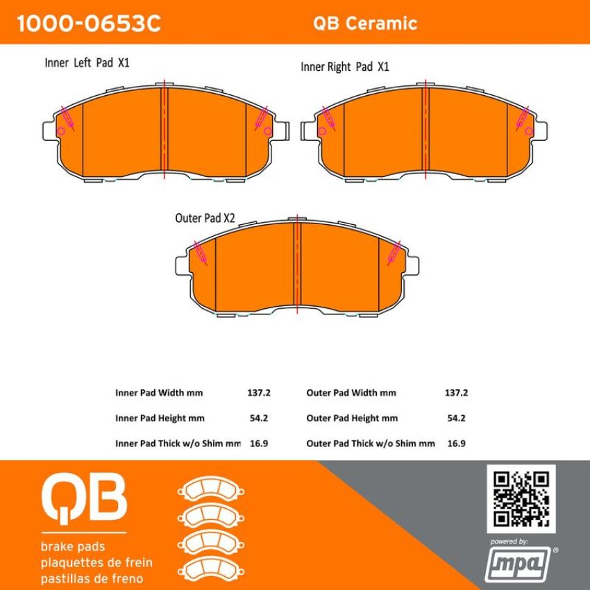 MPA 1000-0653C QB Ceramic Brake Pads