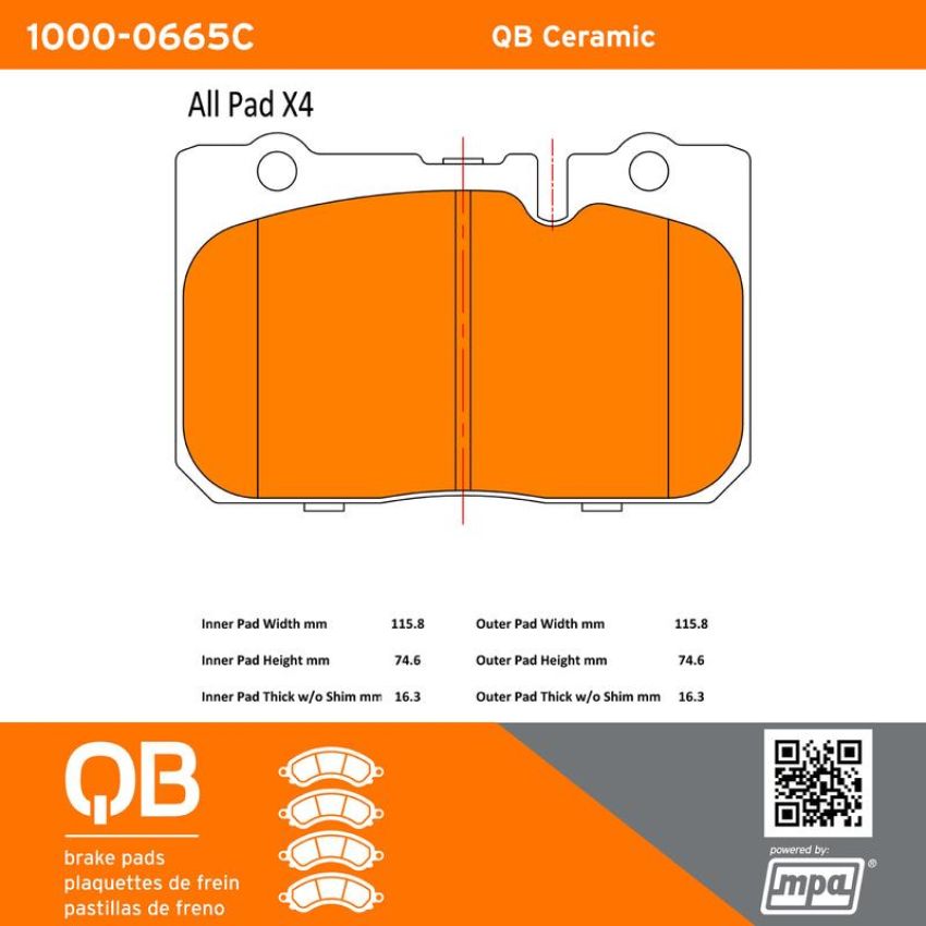 MPA 1000-0665C QB Ceramic Brake Pads