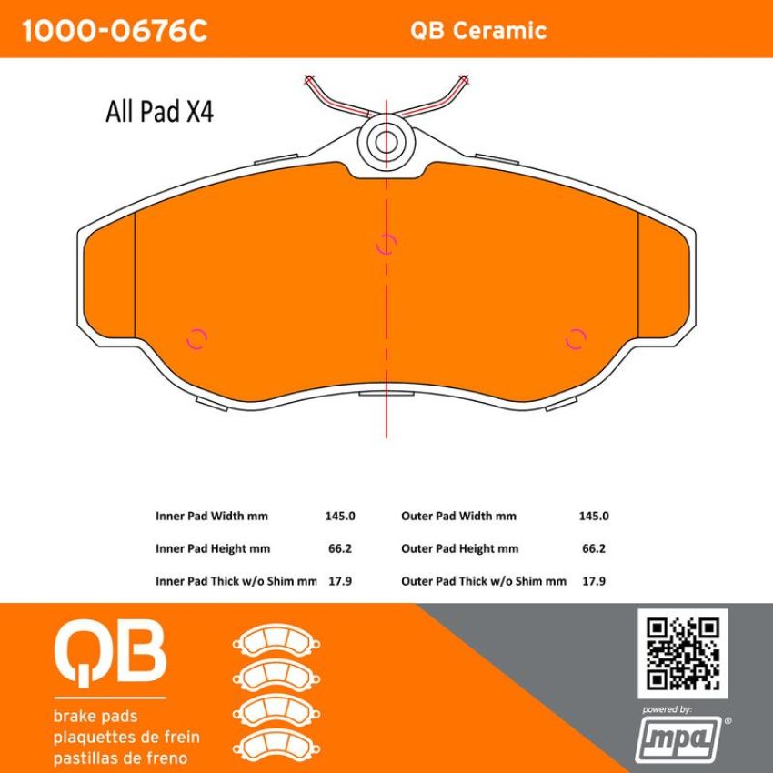 MPA 1000-0676C QB Ceramic Brake Pads