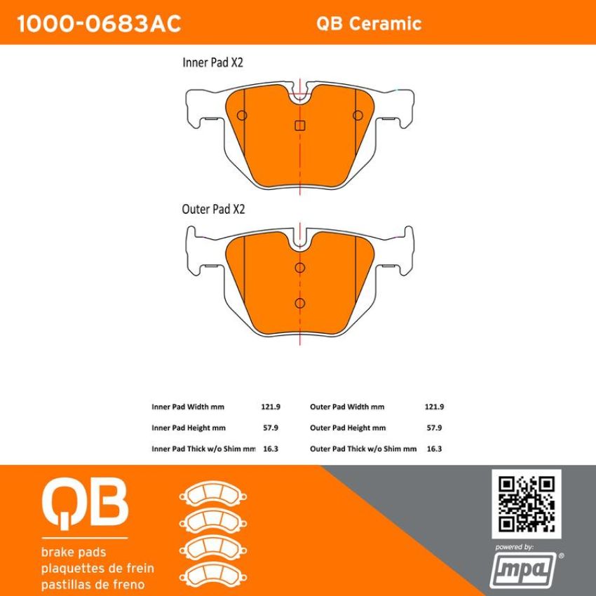 MPA 1000-0683AC QB Ceramic Brake Pads