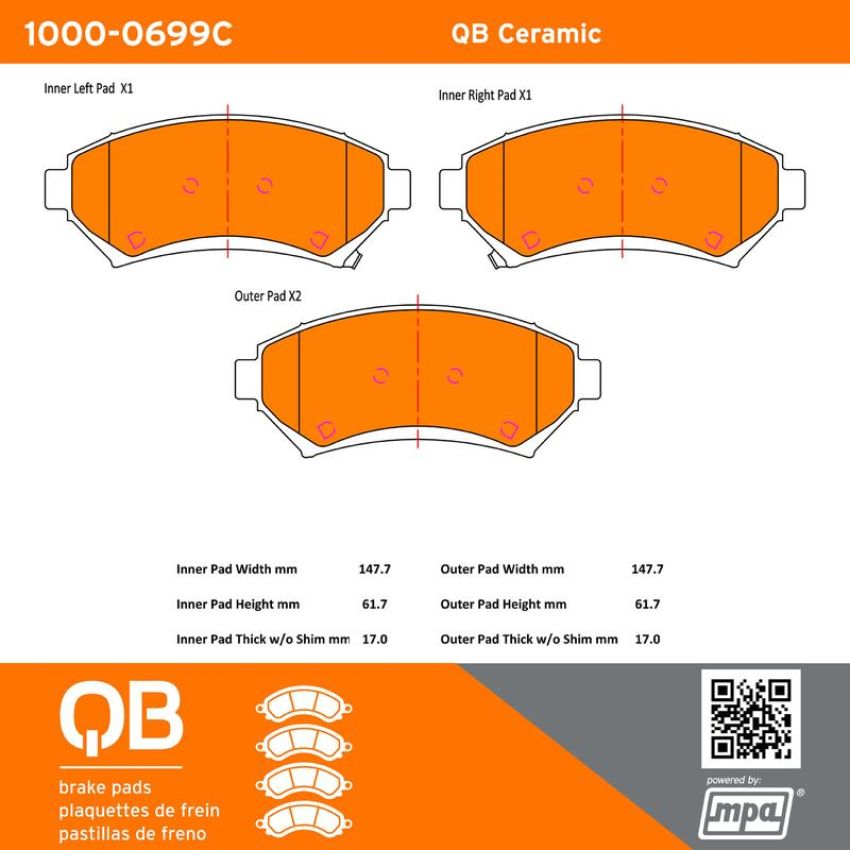 MPA 1000-0699C QB Ceramic Brake Pads