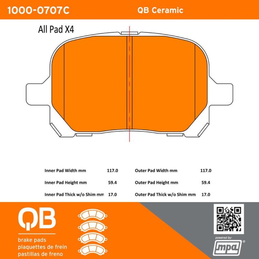 MPA 1000-0707C QB Ceramic Brake Pads