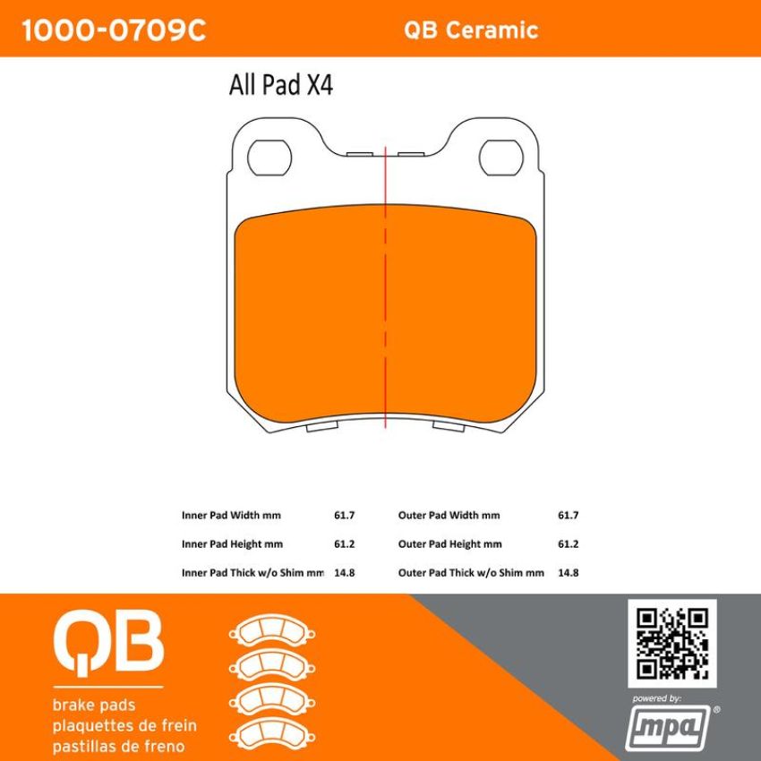 MPA 1000-0709C QB Ceramic Brake Pads