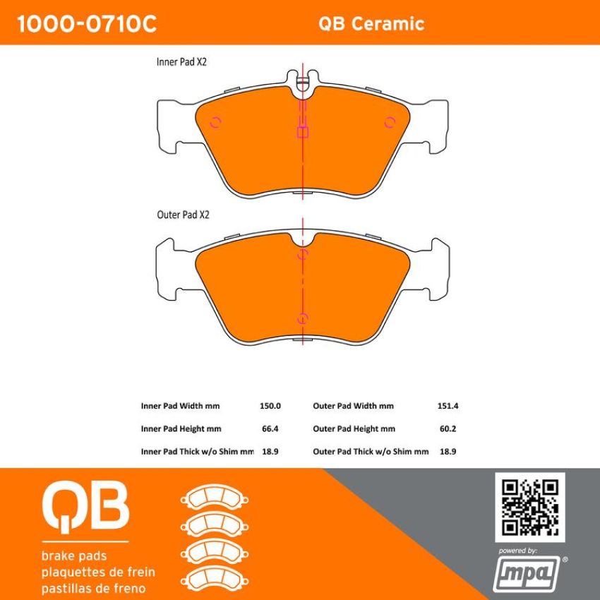 MPA 1000-0710C QB Ceramic Brake Pads
