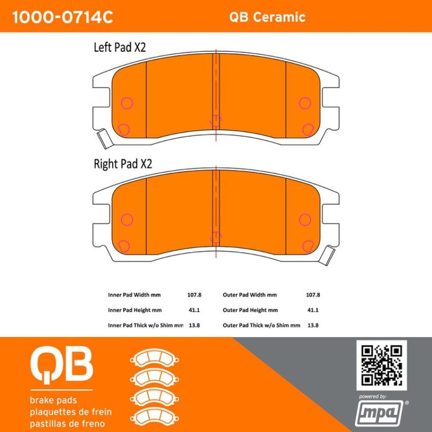 MPA 1000-0714C QB Ceramic Brake Pads