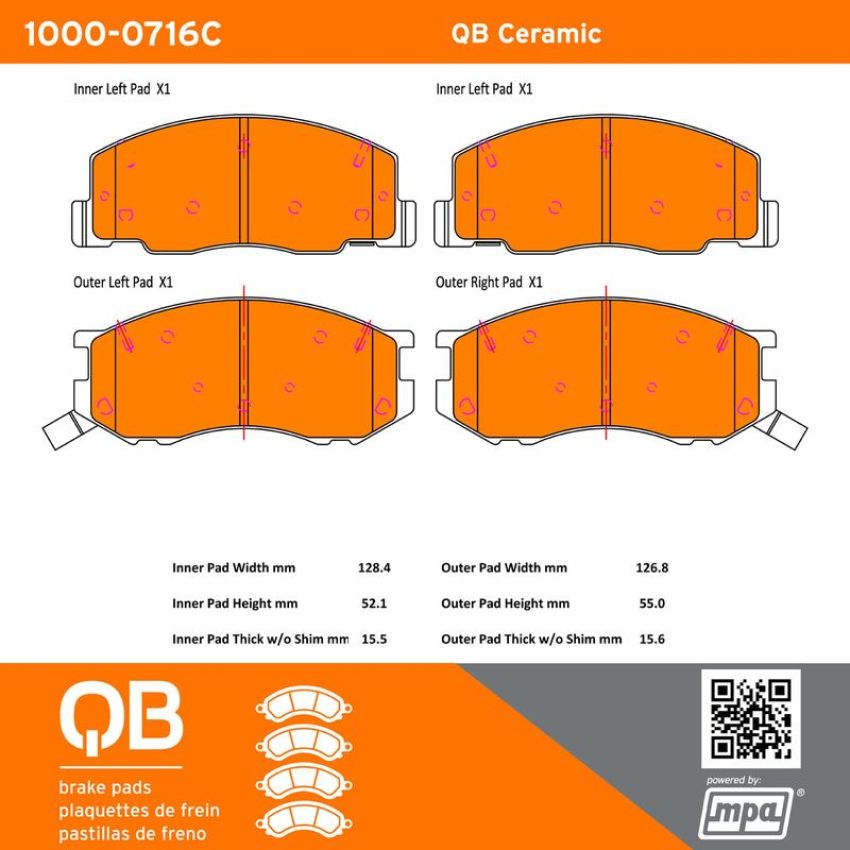 MPA 1000-0716C QB Ceramic Brake Pads