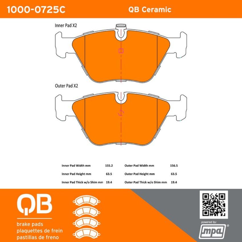 MPA 1000-0725C QB Ceramic Brake Pads