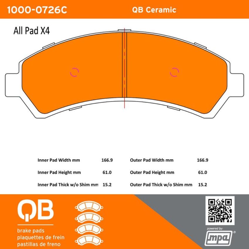 MPA 1000-0726C QB Ceramic Brake Pads