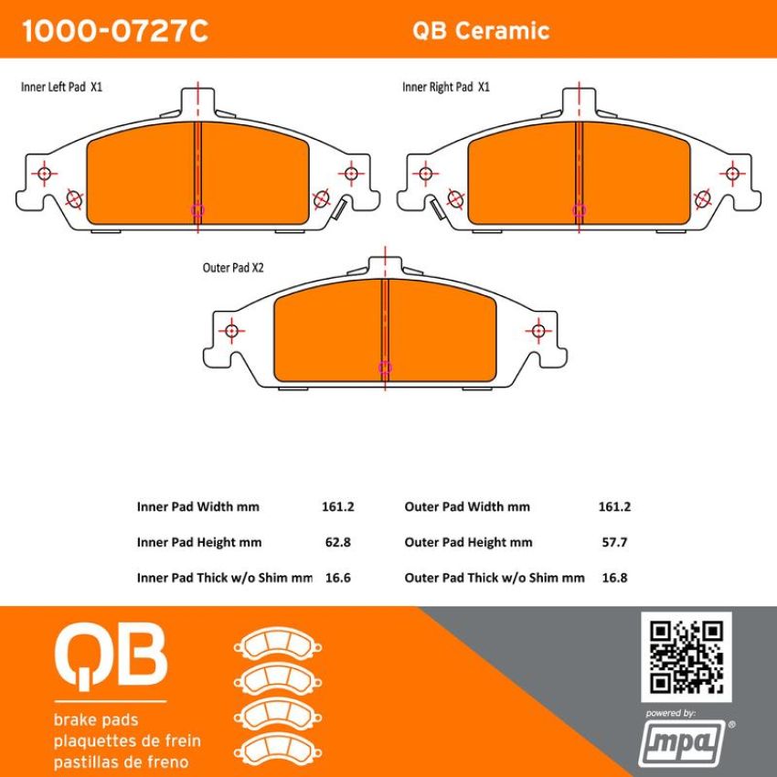 MPA 1000-0727C QB Ceramic Brake Pads