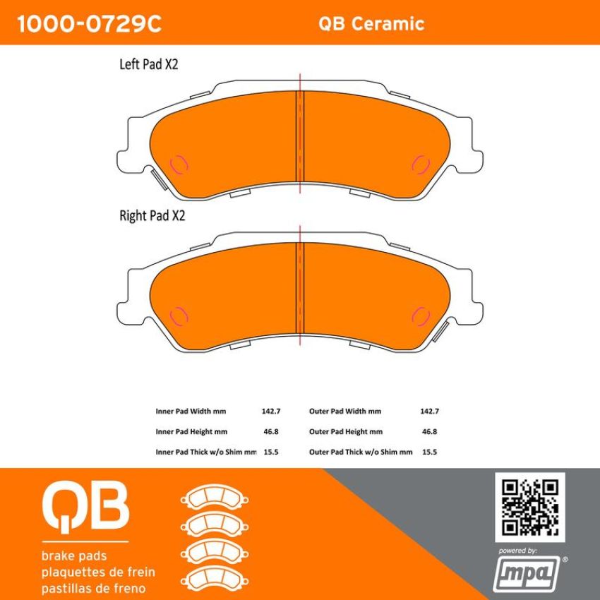 MPA 1000-0729C QB Ceramic Brake Pads