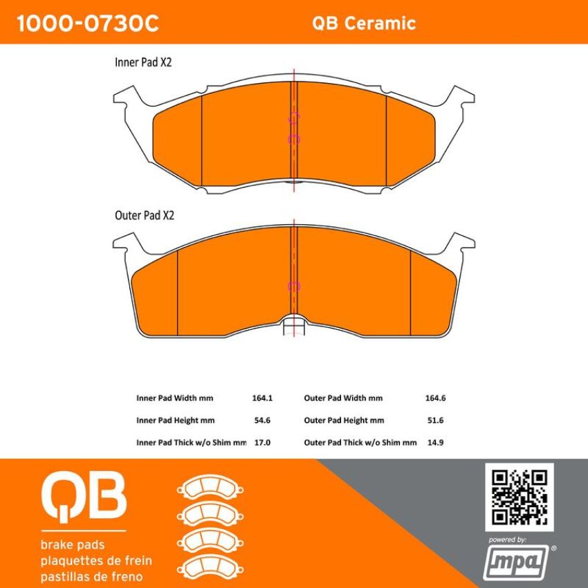 MPA 1000-0730C QB Ceramic Brake Pads
