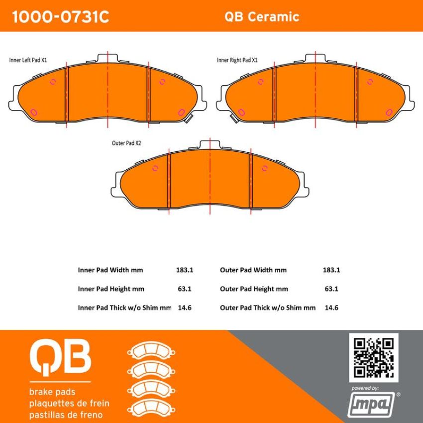 MPA 1000-0731C QB Ceramic Brake Pads