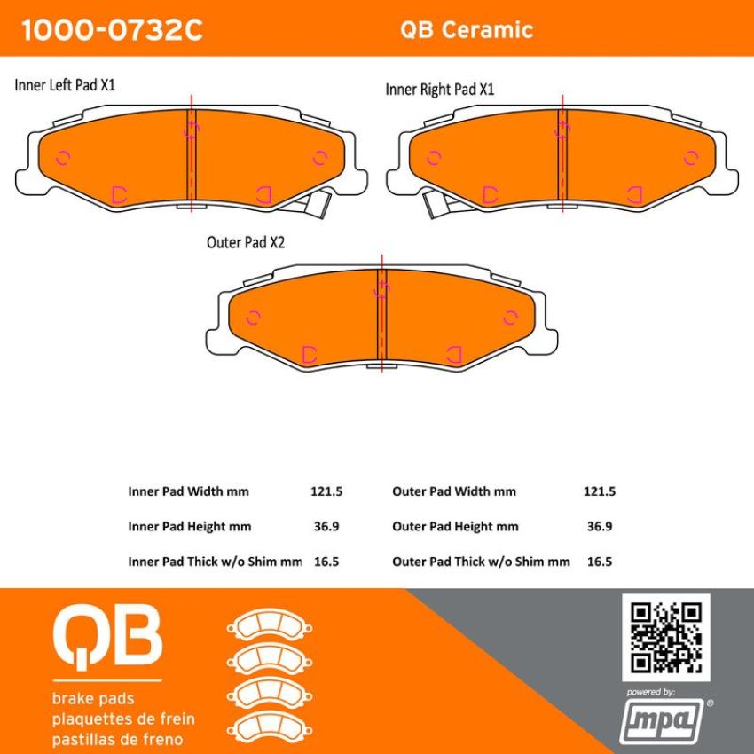 MPA 1000-0732C QB Ceramic Brake Pads