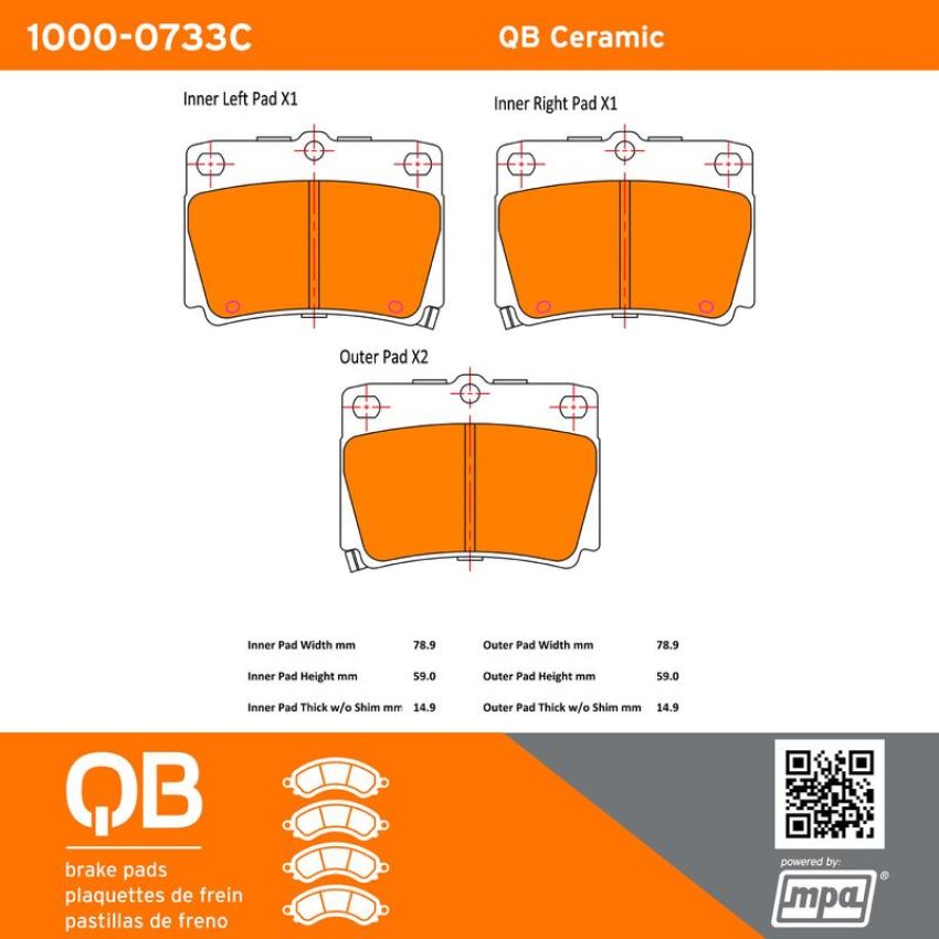 MPA 1000-0733C QB Ceramic Brake Pads