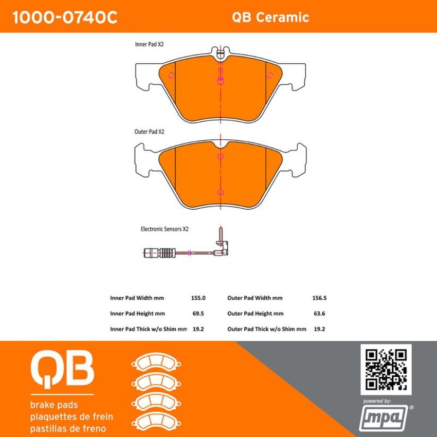 MPA 1000-0740C QB Ceramic Brake Pads