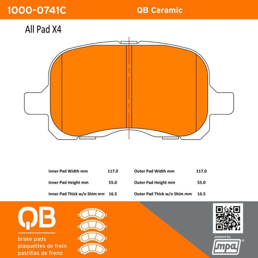 MPA 1000-0741C QB Ceramic Brake Pads